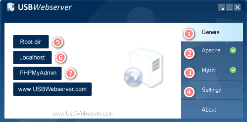 اجرای نرم افزار USBWebserver